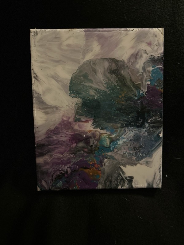 Abstract 8x10 Pour Painting With Epoxy Top coat gallery