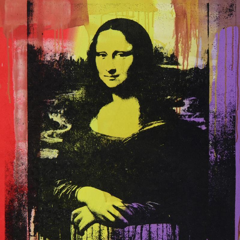 MONA LISA ORIGINAL HAND SIGNED GAIL RODGERS SILKSCREEN ACRYLIC PAINTING COA gallery