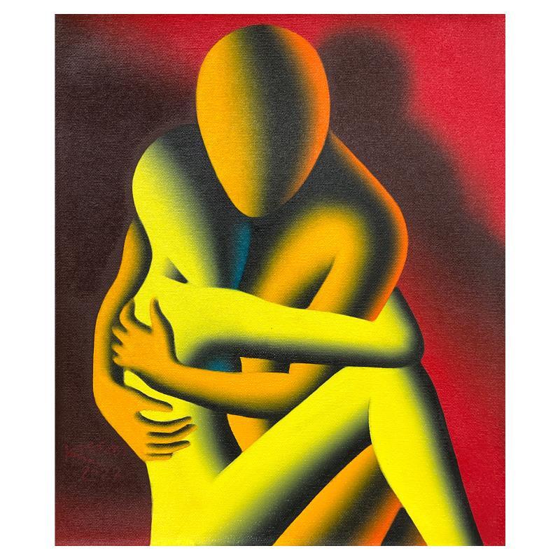 Mark Kostabi «Even Closer» signed original painting canvas art