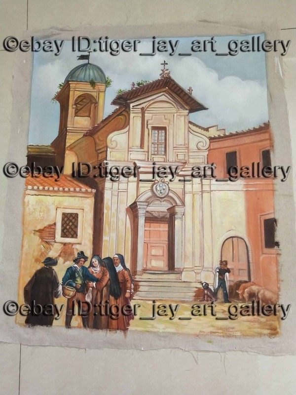 San Caio Cityscape Artwork Church Copy of Achille Pinelli Romanticism Rome Art