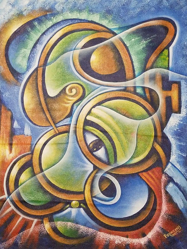 Felixama, HAITIAN ART, Carribean art, Abstract, 26×22