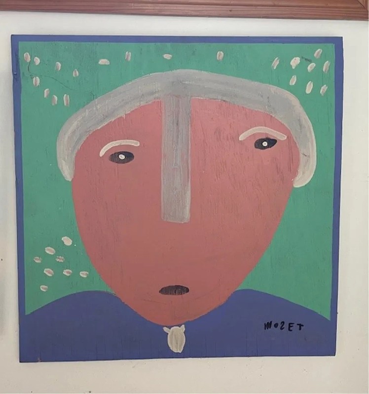 Mose Tolliver (1920-2006) George Washington Oil on Panel 24 x 20″