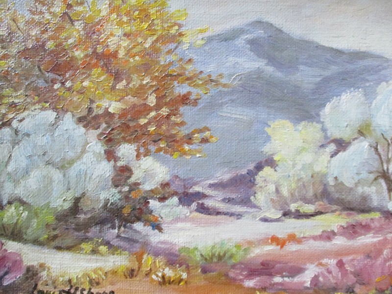 LOUIS SHARP OIL PAINTING EARLY CALIFORNIA ANTIQUE DESERT LANDSCAPE PAINTING OLD gallery