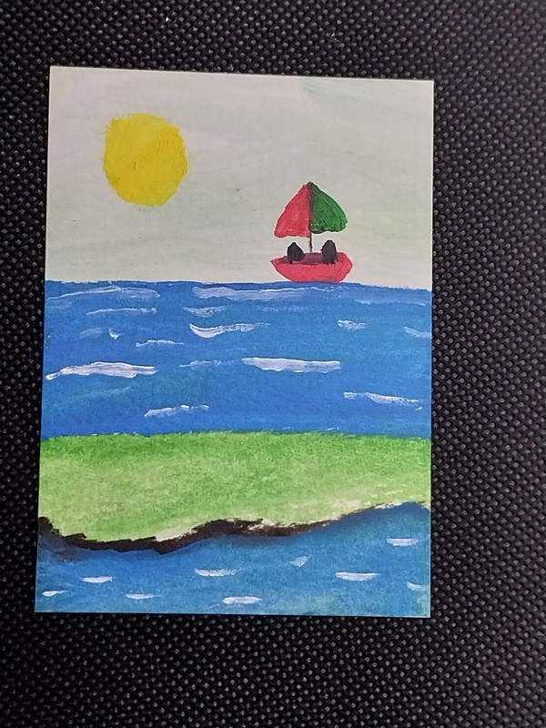 GAT Seascape Aceo ATC Oil painting ORIGINAL art Ocean Landscape Lake gallery