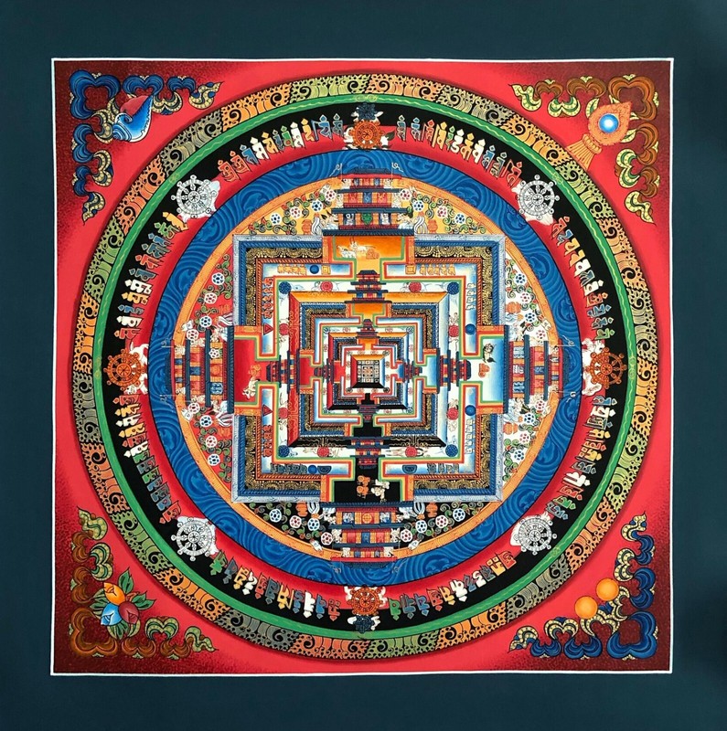 High Quality 3 Pieces Kalachakra Mandala Thangka, HH Dalai Lama gallery