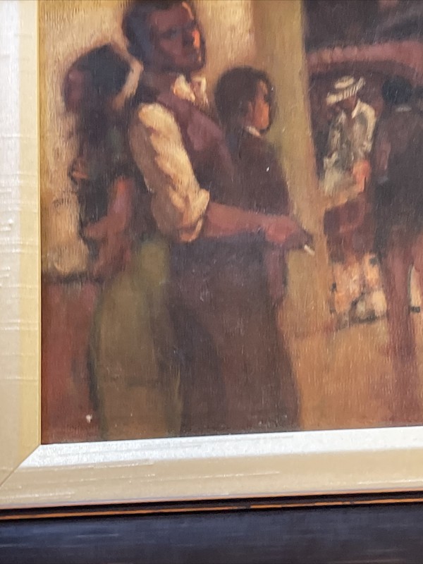 Mid Century Painting Portrait Figures Impressionism Signed Mystery Artist 1960’s gallery