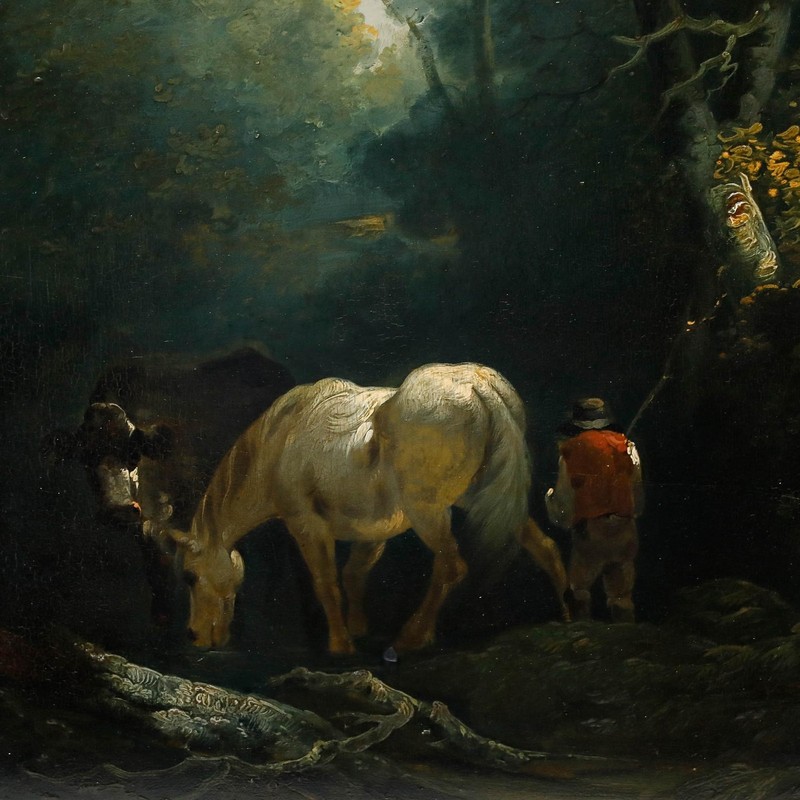 Fine 18th Century Oil - A Rest Underneath the Canopy gallery