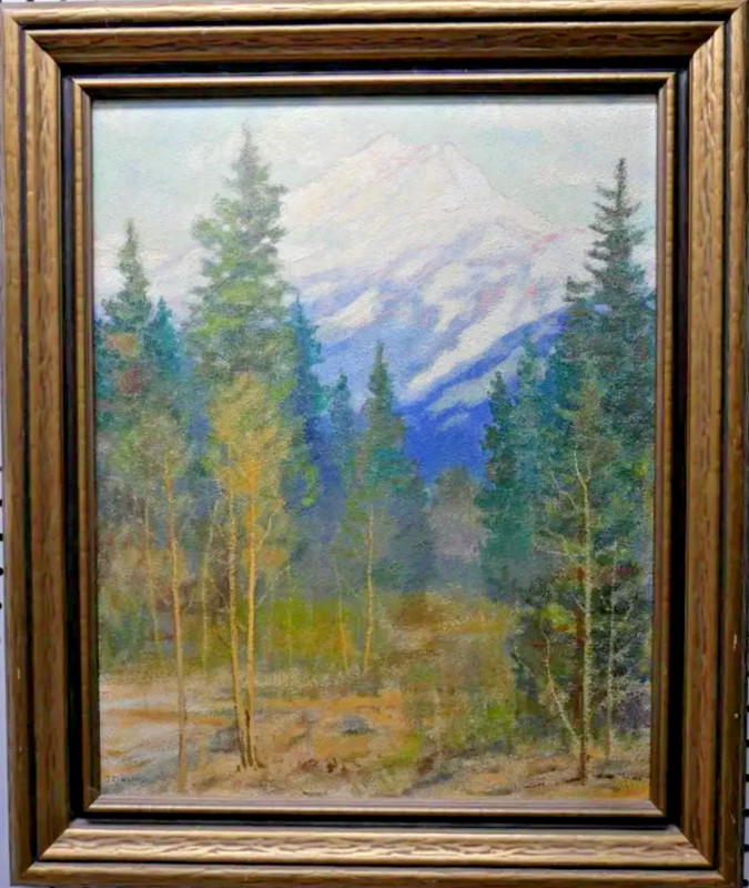 David Stirling Estes Park Rocky Mountains Colorado Framed Oil Painting On Board