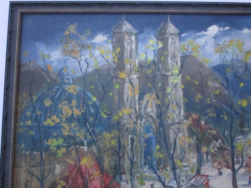 LARGE FINEST PHILIP PAVAL PAINTING OLD MEXICO CALIFORNIA IMPRESSIONIST 1940'S gallery