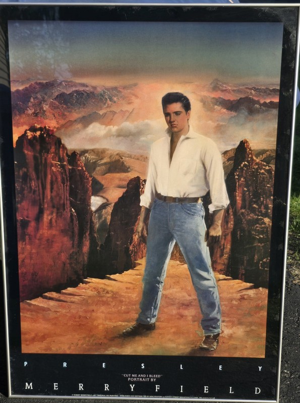 Elvis Presley «Cut Me and I Bleed» Portrait by Tommy Merryfield 47″ x 33″ Oil