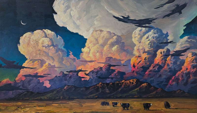 Expressive Southwest Art Large Impressionism Oil Painting Gallery Decor Hawkins