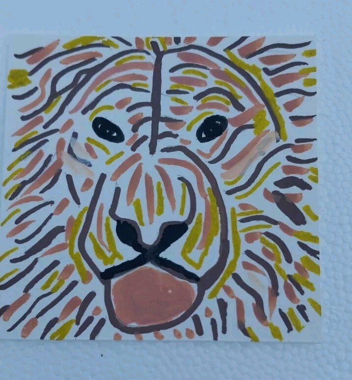 G.A.Titan Acrylic Painting IMPRESSIONISM Tiger Lion Abstract Home Decor Artwork
