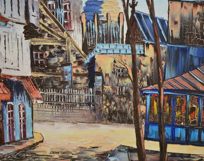 Impressionist Painting - Vibrant Street Scene Montmartre - Historic Paris France gallery