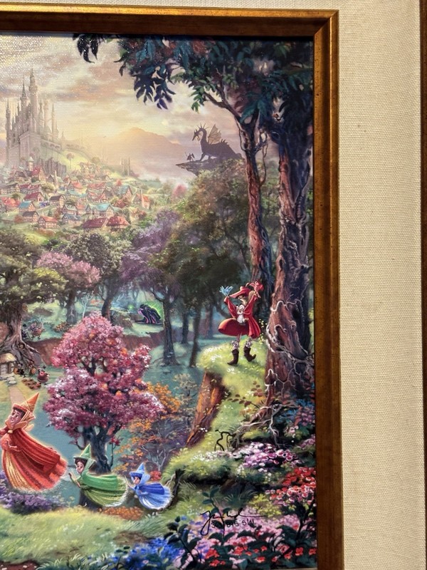 Thomas Kinkade "Sleeping Beauty" 12x18 S/N Highlighted Disney Dreams Collection gallery
