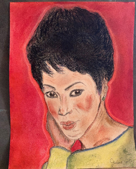 9X12 Angela Bassett Portrait ORIGINAL SIGNED SOFT PASTEL