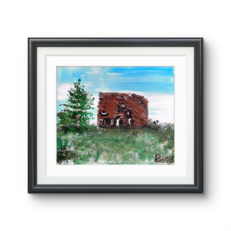Broken Shack Neo Expressionism Original Artwork on Canvas