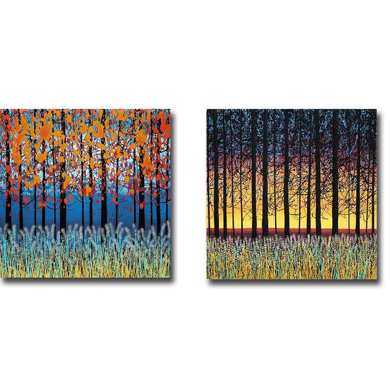 Twilight Peace & Sunset Peace by Lager 2-pc Canvas Art Set (14 in x 14 in Each)