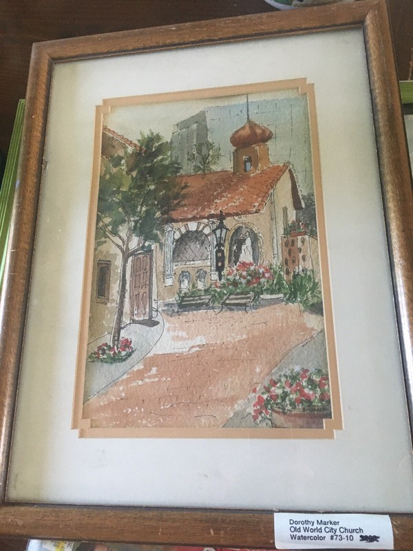 water color painting by dorothy marker 18 X 13 Inches - OLD WORLD CHURCH gallery