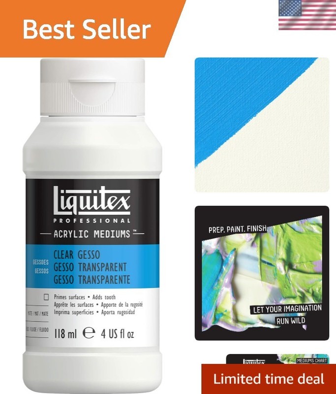 4 Fl Oz Professional Gesso for Oil & Acrylic Painting – Non-Toxic and Versatile