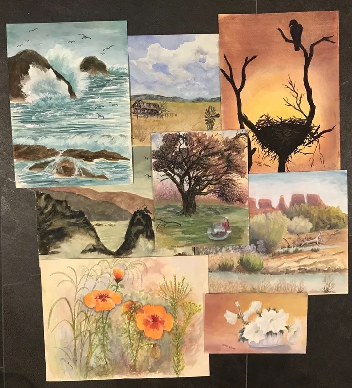 MILLI KOON – Wholesale Lot Of 8 Assorted Vintage Watercolors – Signed
