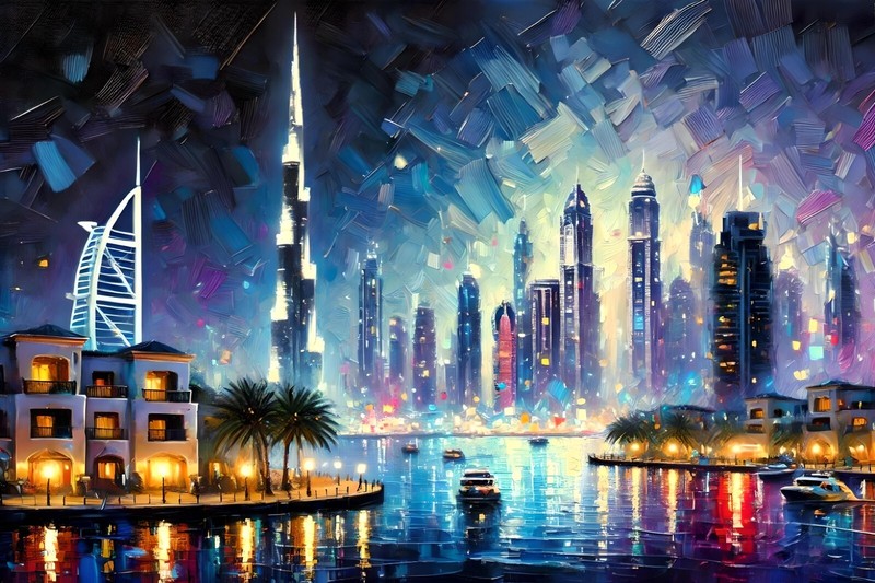 Original art giclée painting «Dubai» signed/numbered