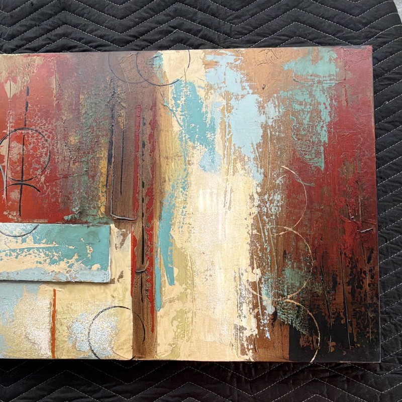 Textured Abstract Canvas Painting Wall Art on Stretched Canvas 59x19 3/4x1 5/8 gallery