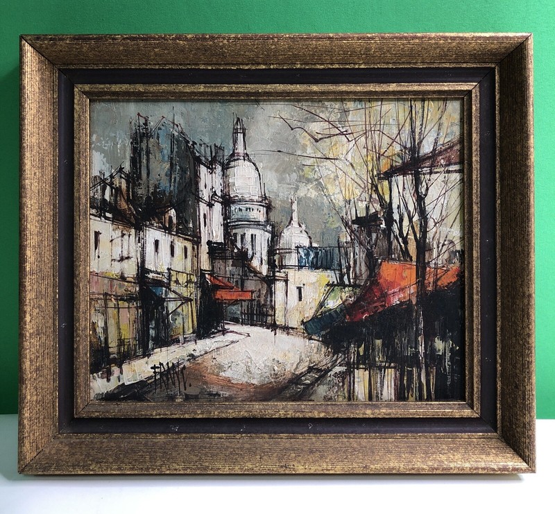 Signed FRANCOIS FRANC Oil Painting Place Du Tertre Montmartre Paris French Artis