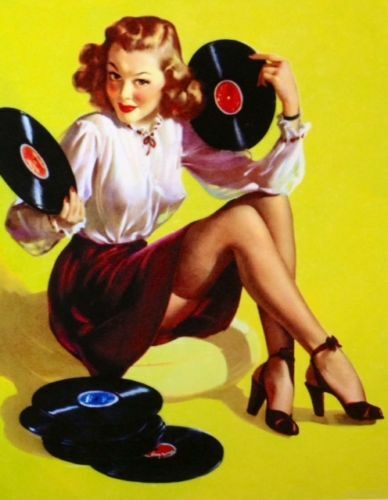 Gil ELVGREN Pinup TEACHER Original Painting UPSKIRT Pin-Up Garters Stockings gallery