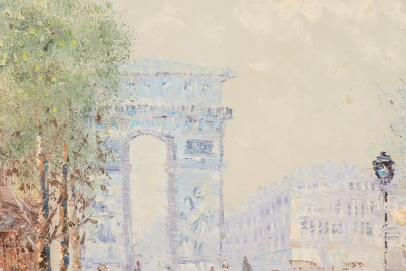 Caroline C Burnett Paris Arc de Triomphe Oil Painting Paris Street Scene gallery