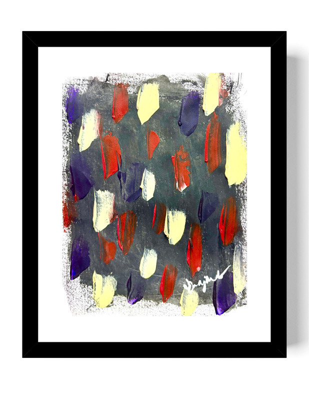 Guajardo Art: Drips 11X8 Paper Abstract Home Interior Wall Art