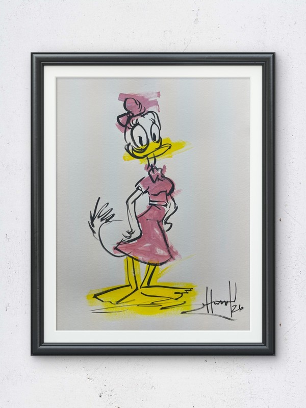 Hunt Original Art Ducky 9×12 Abstract Expressionist Painting Gallery Paper