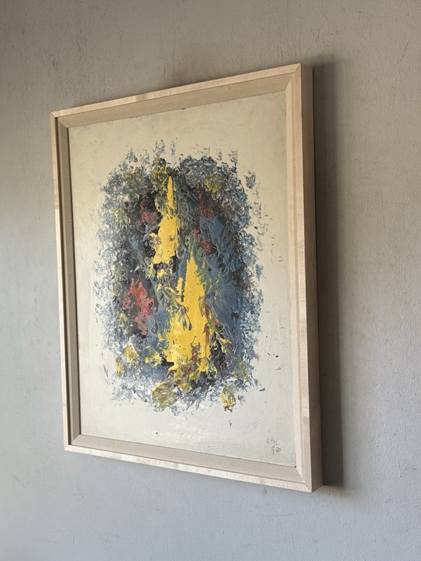 PHILIP KRAN PAVAL VINTAGE MID CENTURY MODERN ABSTRACT OIL PAINTING DANISH 1950 gallery