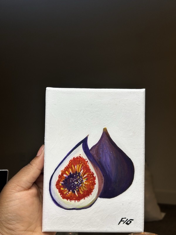 “Fig” Original Acrylic Painting on Canvas, Fig Fruit, By FIG