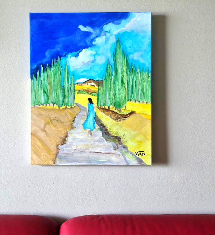 The Walk To Freedom Original Acrylic Painting Canvas Signed P Vytas 16x20 gallery
