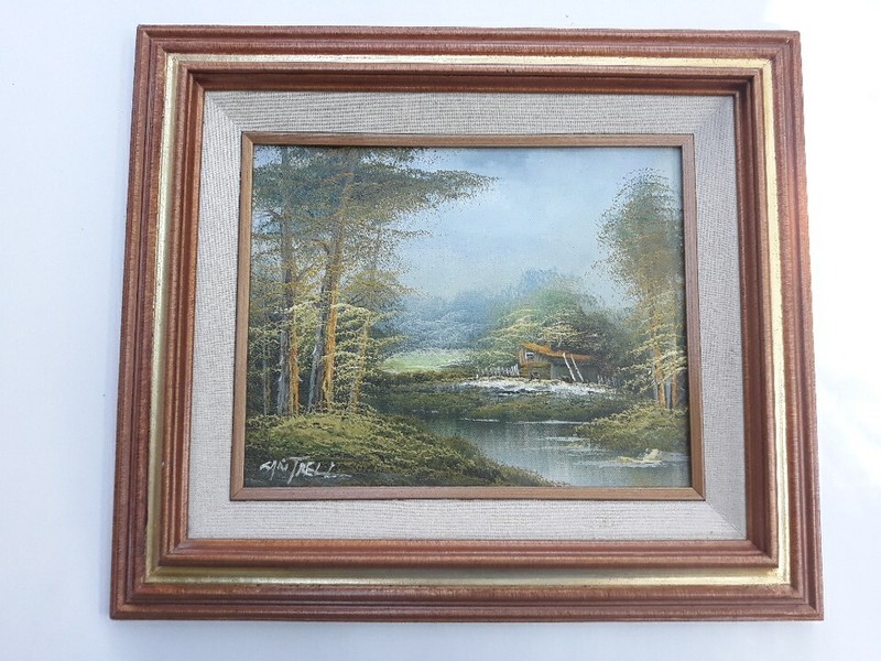Phillip Cantrell Giclee Print? Landscape Trees River15″wide x13″tall frame READ