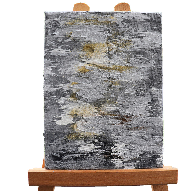 Textured Abstract Painting 6×8, Fragments of Time IV, Earth Trace, Wabi Sabi Art