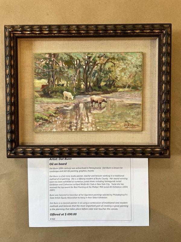 Dot Bunn Oil On Board Landscape Still Life Nature Bucks County PA Framed Signed
