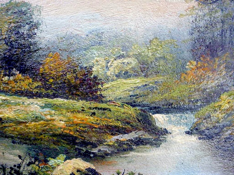 Antique ORIGINAL Signed FREDERICK MATZOW Landscape OIL PAINTING Handel Artist F. gallery