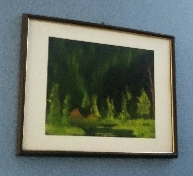 beautiful hand painted vintage landscape painting matted & framed 21 x 17 cottag gallery
