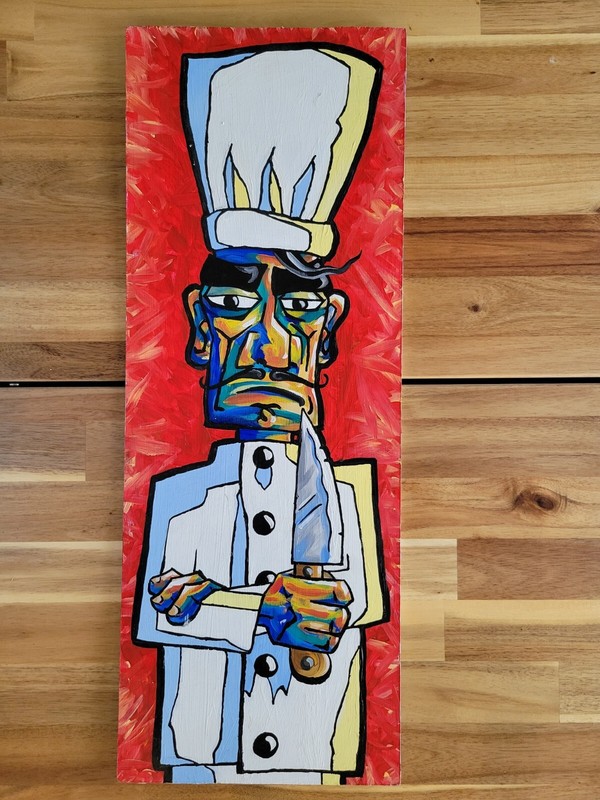 Signed Custom Painting on Pressed Paper Board O’Donnell 9 1/2 x 25 1/2