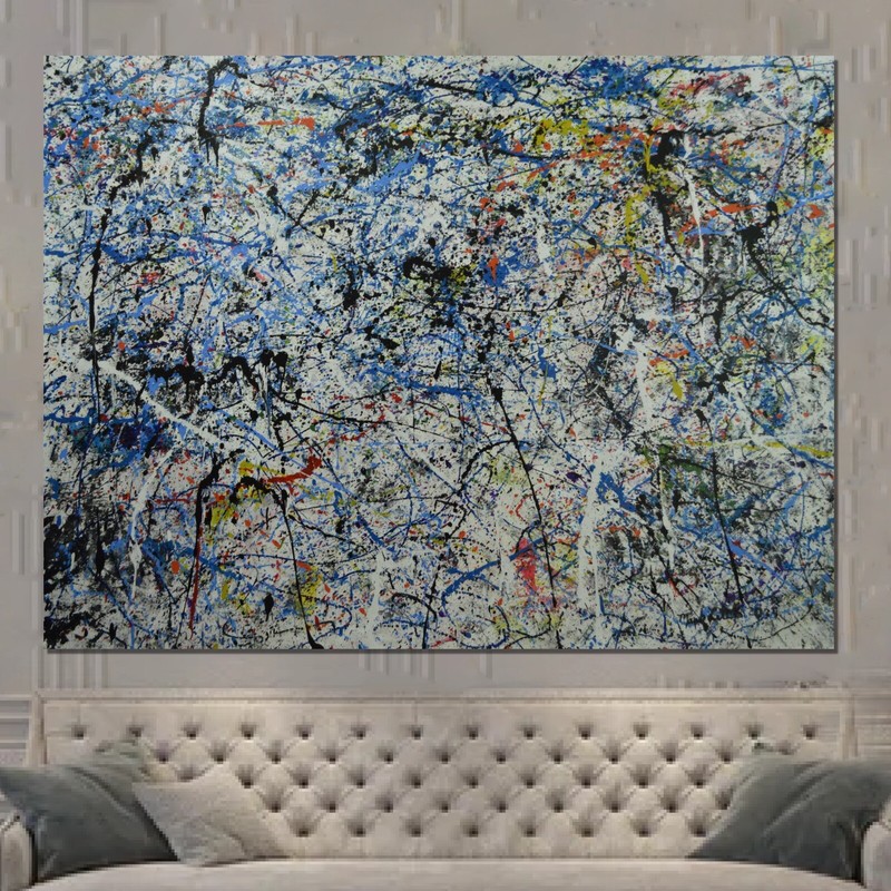 Jackson Pollock ￼style Professional Painting 84”X62” (7 Foot) Abstract Modern XL gallery