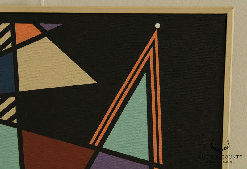 B. Frank Untitled Abstract Geometric Postmodern Framed, Oil Painting on Canvas gallery