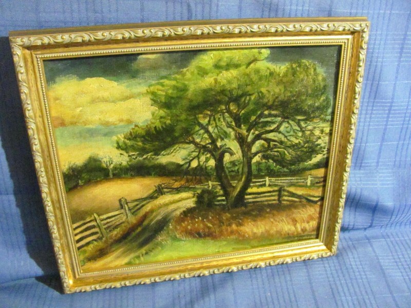 Algot Stenbery (1902-1983) Vintage Oil Painting «Ancient Oak» c.1935