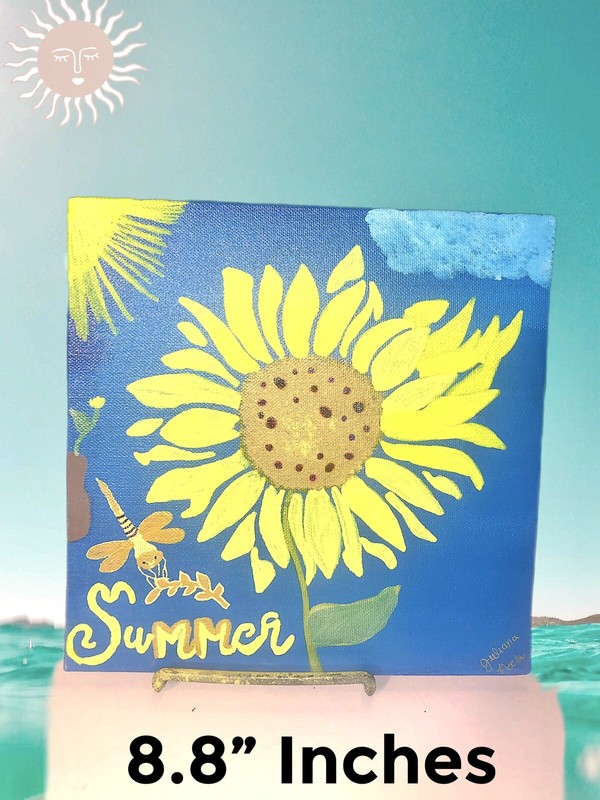 Summertime Sunflower 8.8 hand-painted cotton canvas