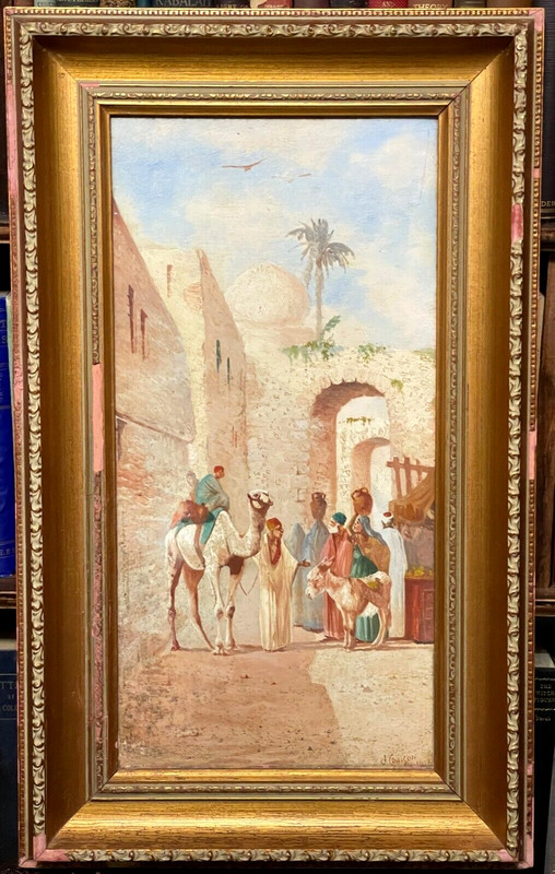 1921 ORIENTALIST EGYPT / AFRICA MIDDLE EAST ARABIC BEDOUIN PAINTING – J. COULSON