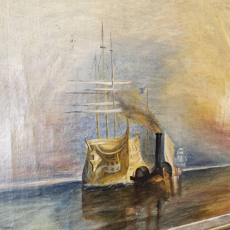 The Fighting Temeraire - After JMW Turner Oil Painting C. 1900 Academy Antique gallery