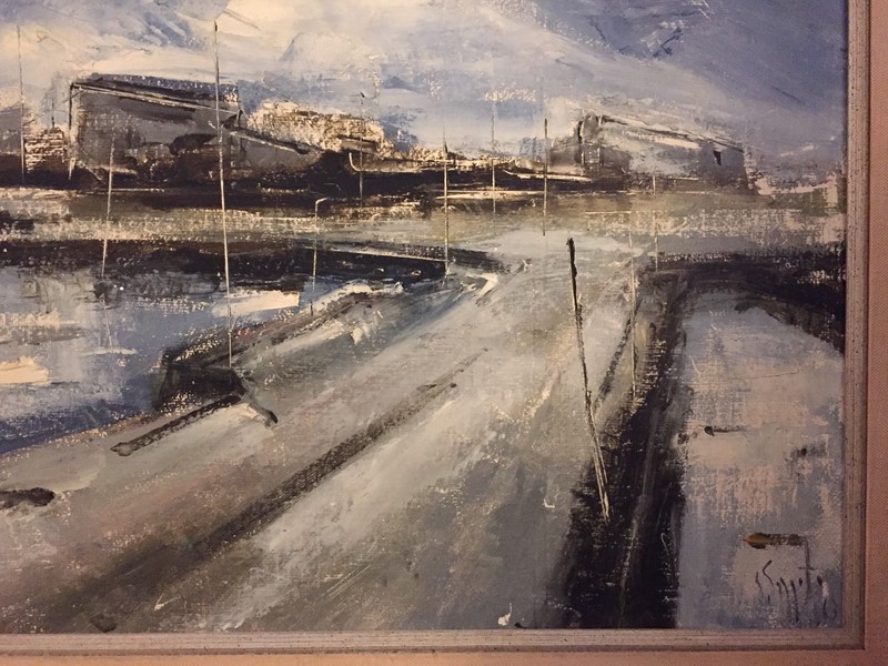 "Venetian Harbor" Sergio Gaggetta, Italian Futurist, shop Studio TORNO gallery