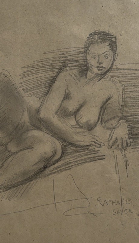 Raphael Soyer, Born 1899 Borisoglebsk,Russia,Died 1987 NewYork, “Reclining Girl” gallery