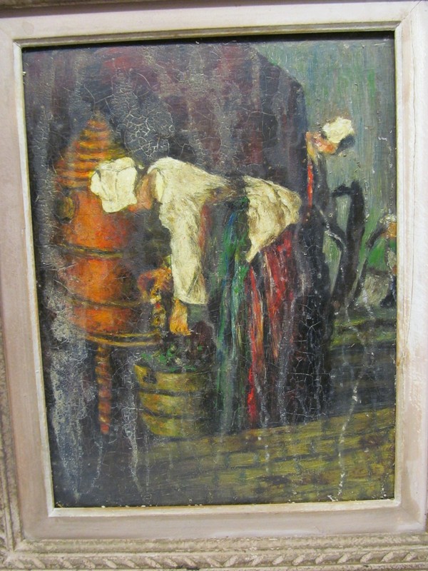 Guy PICHON (1933-2007) La Zireuse d`eau Maid on Barrel Oil Painting gallery