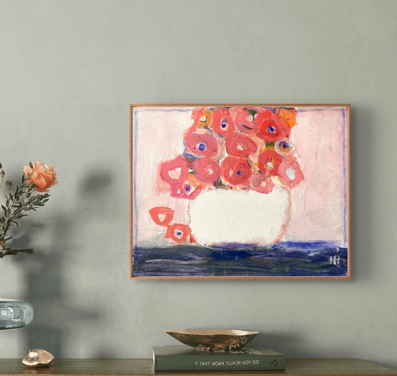 Original Abstract Colorful Floral Acrylic 11x14 Canvas Painting, Holly Hammond gallery